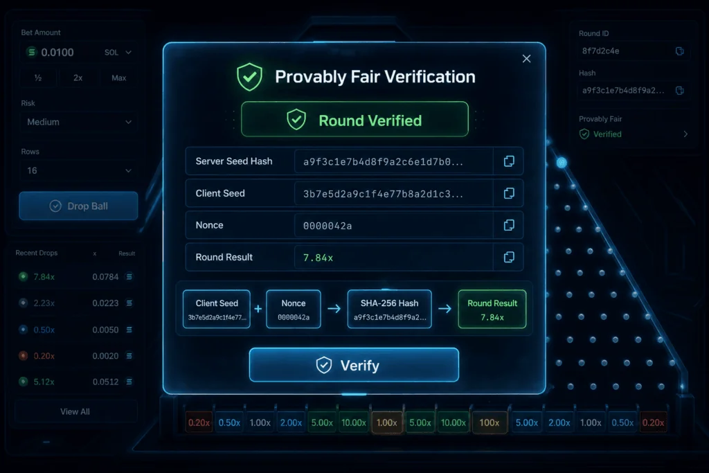 Provably Fair Logic in our site